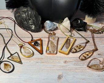 Real Insect Wing Charm Necklaces