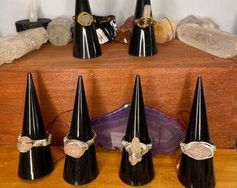 Rose Quartz Gemstone Wrapped Rings