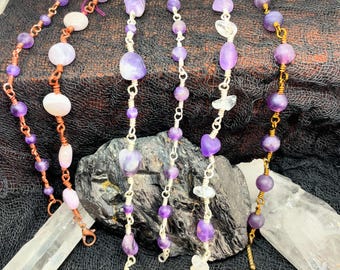 Amethyst Gemstone Link Bracelets