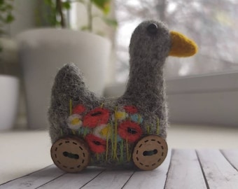 Needle felted duck Miniature duck Easter decor