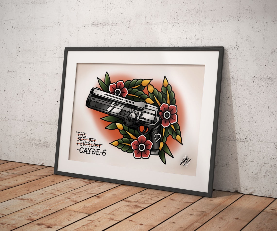 Cayde6 Ace Of Spades Destiny Traditional Tattoo Flash Art Etsy