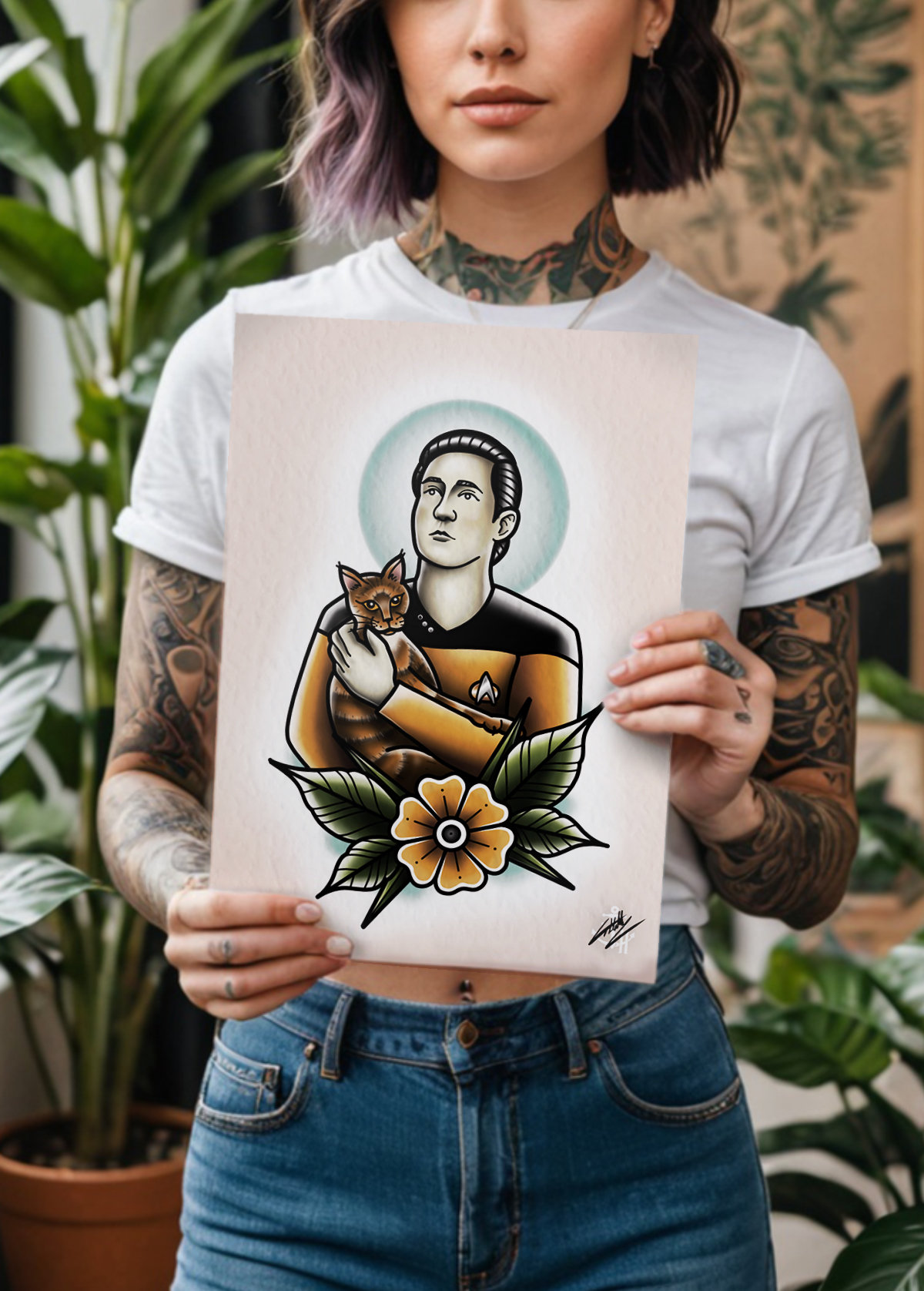 Data & Spot Tattoo Art Print