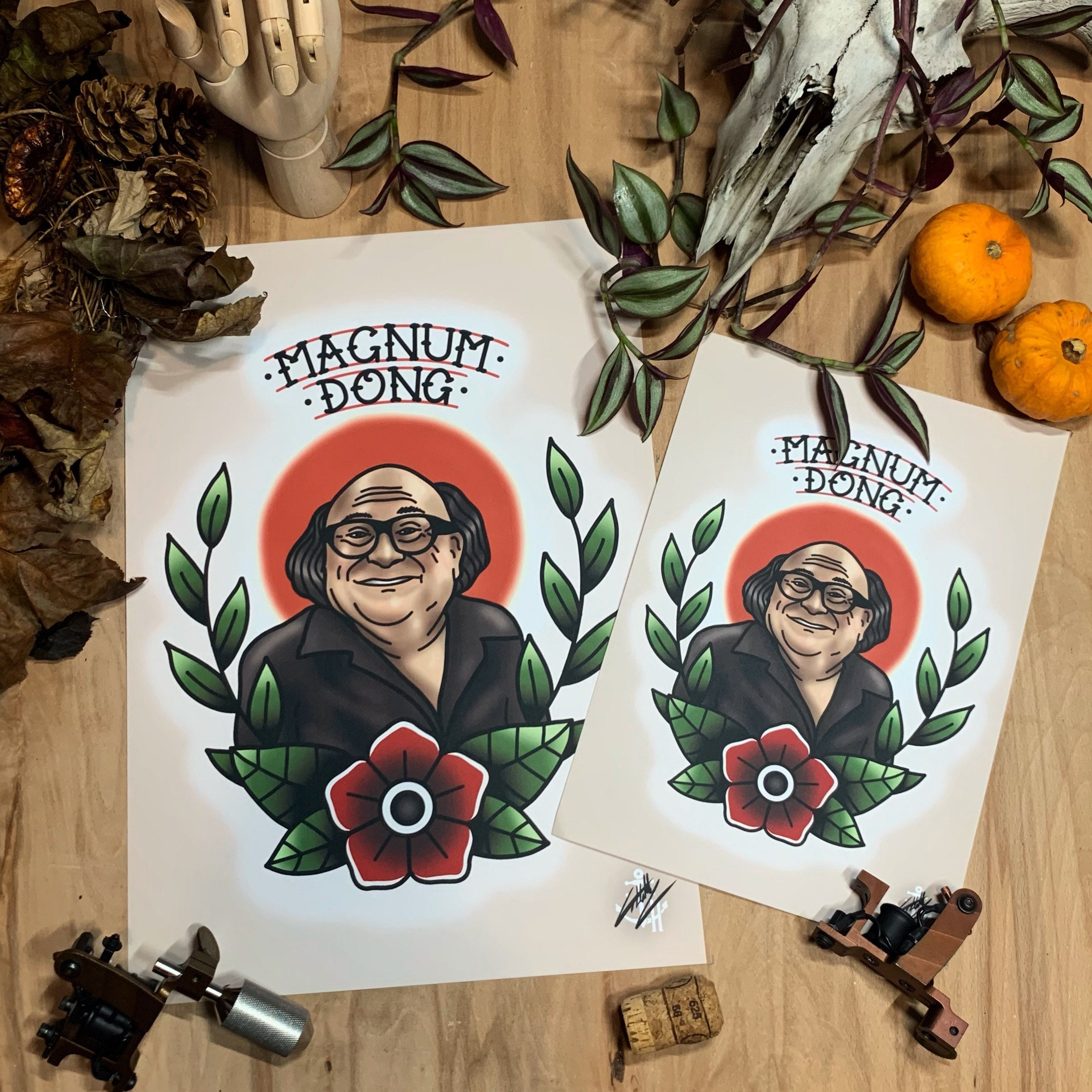 Frank Reynolds Magnum Dong Traditional Tattoo Flash Art Etsy