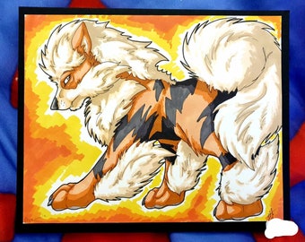 Arcanine Fire Puppy Marker Pen Original Pokemon Inspired