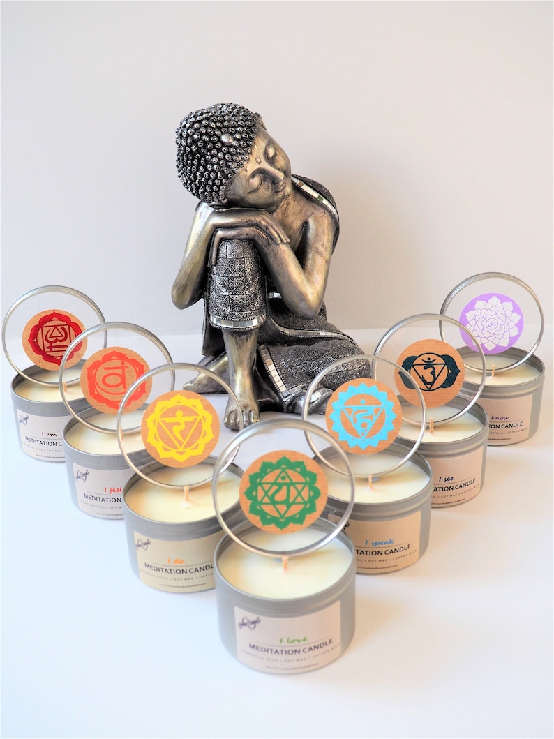 The 7 CHAKRA Meditation Aromatherapy Candle, Beautiful Handmade Blends