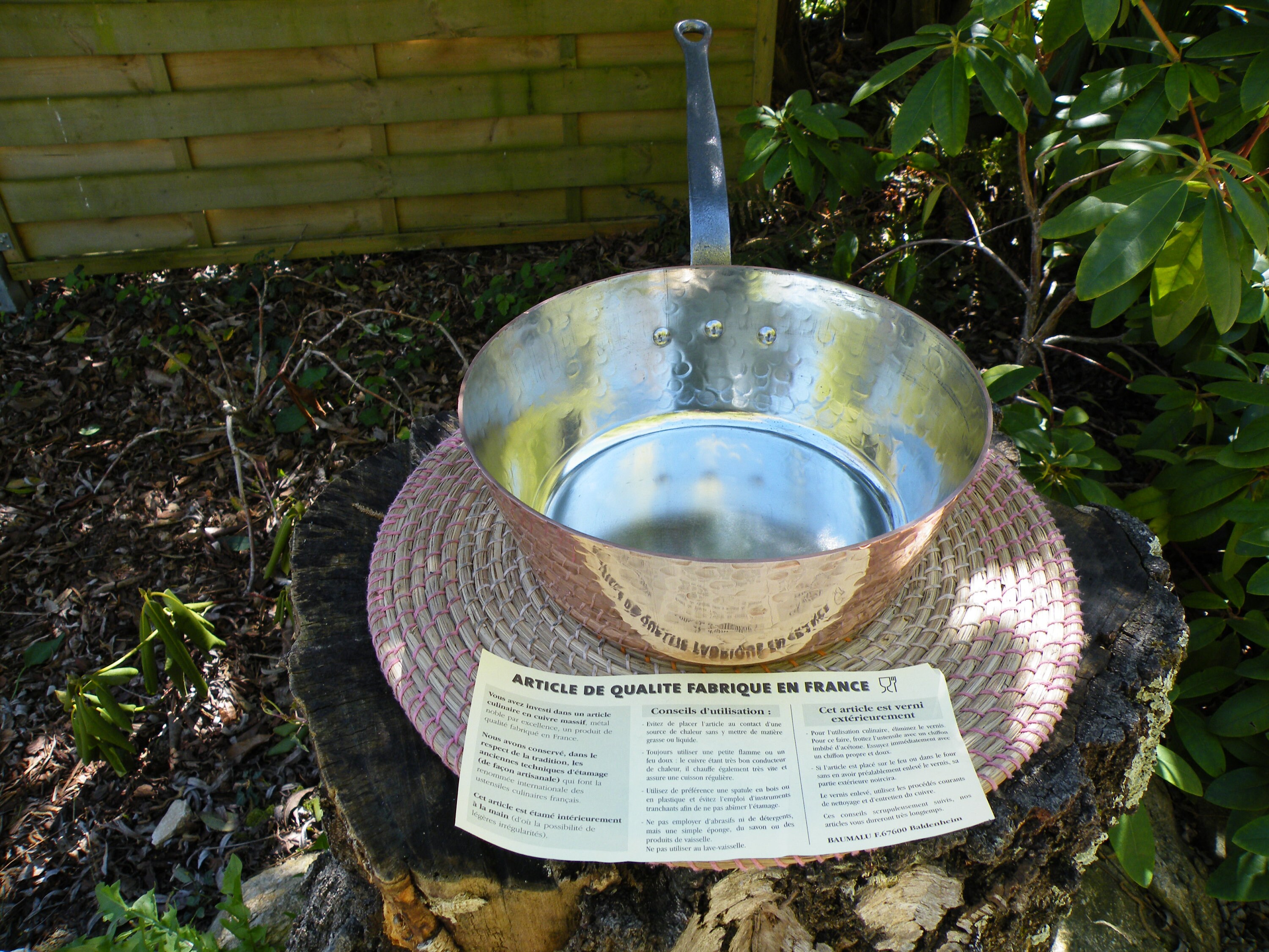 Fabrication Francaise Windsor Poêle de Chefs Professionnels Hammered Copper. Non Utilisé/Jamais Util