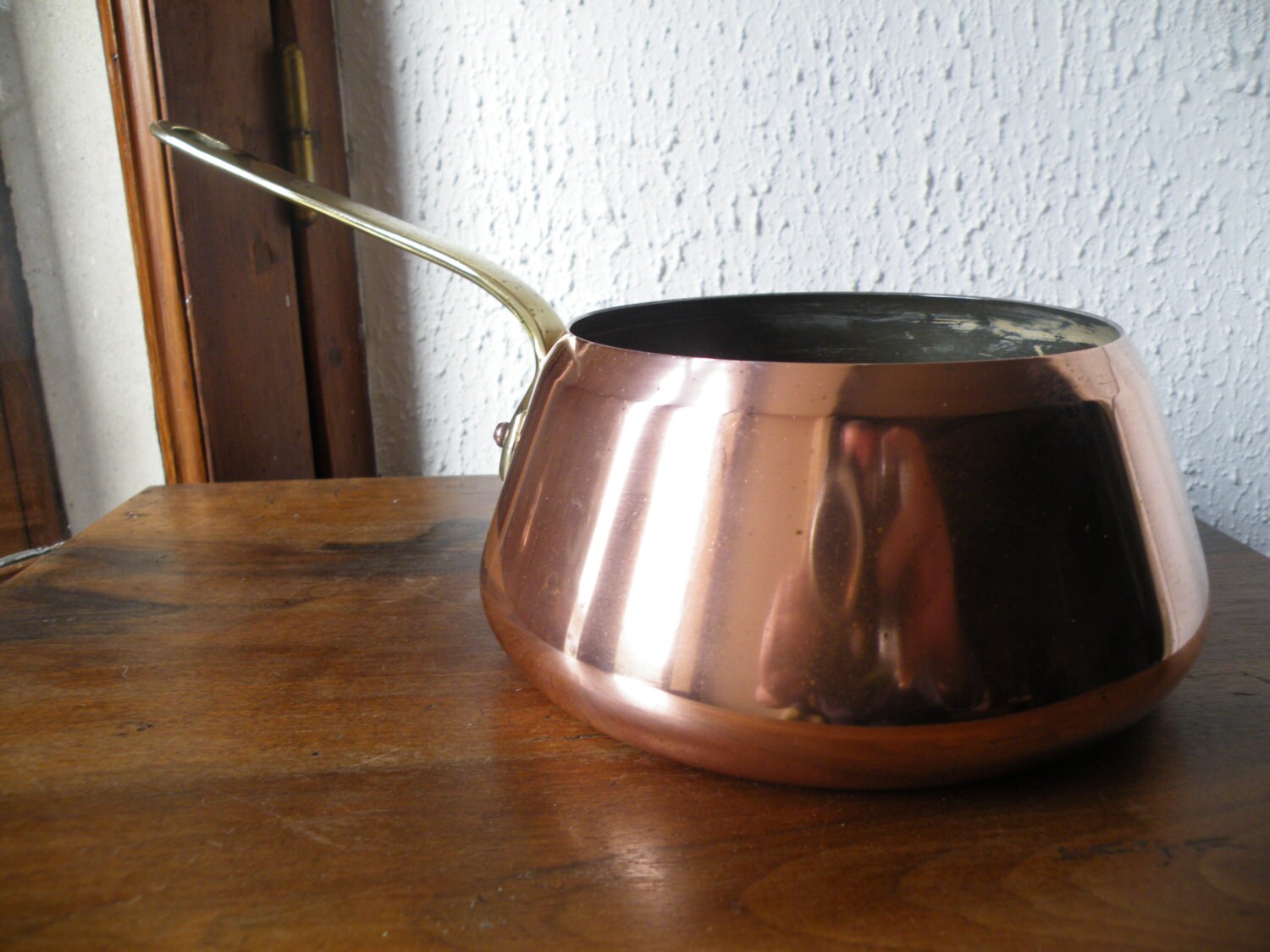 Vintage Français Taped Pot Bellied Copper Professional Bain Marie Stamped L Lecellier, Villedieu