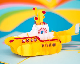 The Beatles Yellow Submarine Card, The Beatles Pop Up Card, Beatles Pop Up Card, Beatles Yellow Submarine Pop Up Card, Groovy Submarine