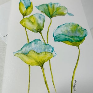 Notecard-Floral Watercolor Notecard Hand-painted Original Design