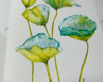 Notecard-Floral Watercolor Notecard Hand-painted Original Design