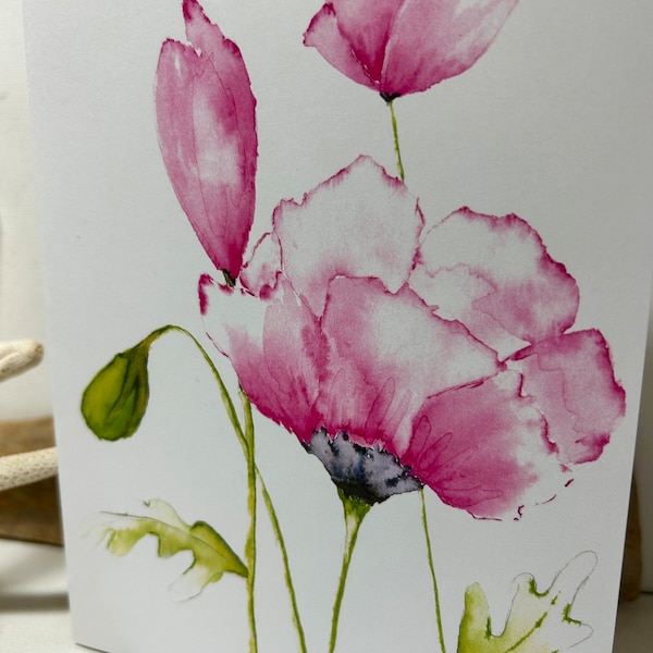 Notecard-Floral Watercolor Notecard Hand-painted Original Design