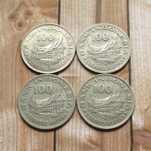 Vintage Indonesian 100 Rupiah Coins - 1978 (Set of 4)