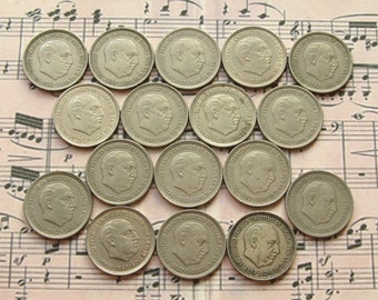 スペインのコイン50枚：スペイン・ペセタ通貨コレクション（1940-2001