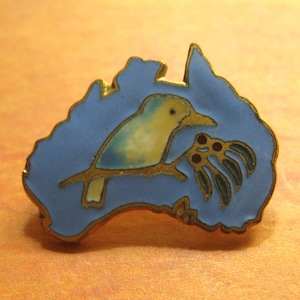 Vintage Vogel Pin, australisches Abzeichen, australische Karte, Pins für Sammler, Pins für Kinder, Sammelabzeichen, Vögel Pin, australische Karte Pin