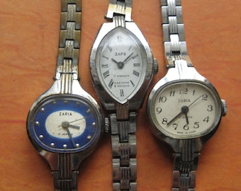 Vintage Zaria Wrist Watches Lot - For Parts or Repair - Steampunk Mixed Media