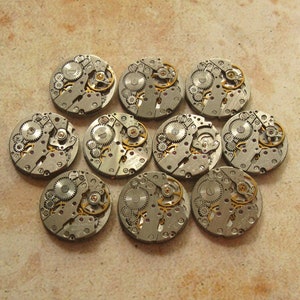 20 mm Watch Movements: Steampunk Supplies, Antique Watch Parts (Set of 10)