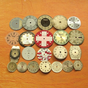 22 Vintage Watch Faces: Steampunk Metal Dials (16-33 mm)