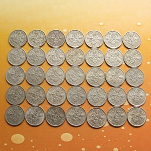 60s Six Pence Coin, British Coins,  British Coins, Great Britain Coin, Vintage Coin