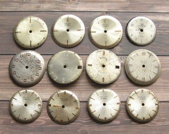 12 Vintage Steampunk Uhrengesichter: Metall Runde Zifferblätter (25-28 mm)