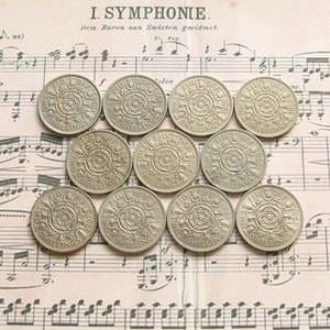 Vintage Two Shillings Coins - UK Collectible Coins, 1950s-60s (Set of 11)