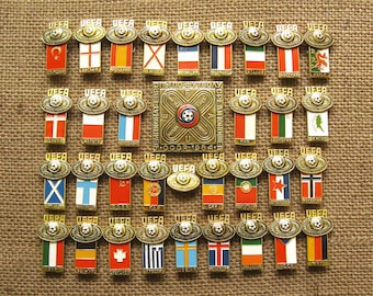 Pins del Campeonato de Fútbol de la UEFA 1984: Insignias coleccionables de la URSS - Conjunto completo