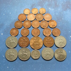 Vintage UK Coin Set: 1970s-90s British Collectible Coins
