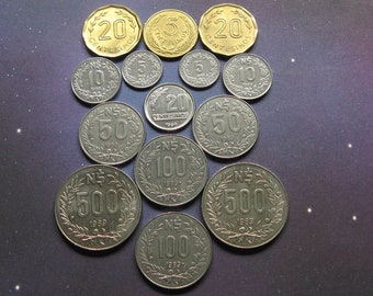 Uruguay Coins: Rare Centesimos Set of 14
