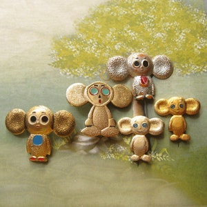 Cheburashka, radziecka animowana odznaka, odznaka z kreskówek, odznaka dla kolekcjonerów, kolekcjonerska odznaka, metalowa odznaka, radziecka zabytkowa odznaka