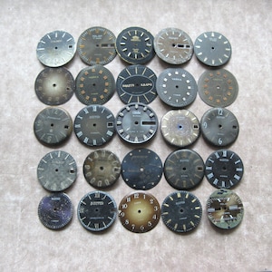 Vintage Watch Faces: Steampunk Jewelry Parts, Assorted Dials (25pc)