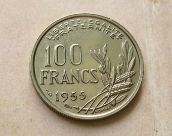 ヴィンテージ100フラン硬貨：1950年代のフランス通貨、ヨーロッパの
