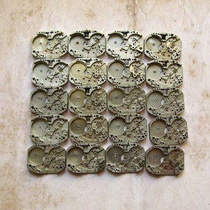 Vintage Wrist Watch Plates: Steampunk Gears, Mixed Media Art (20 Pcs)