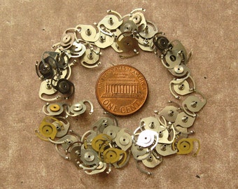 50 Vintage Wrist Watch Movement Parts: Steampunk Gears, Jewelry Making