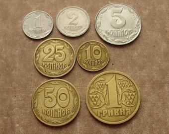 All Ukrainian Nominal Coins, Full Set of Coins, Coins Collection, Ukrainian for Collectors, Coins 90s, Various Ukrainian Coins