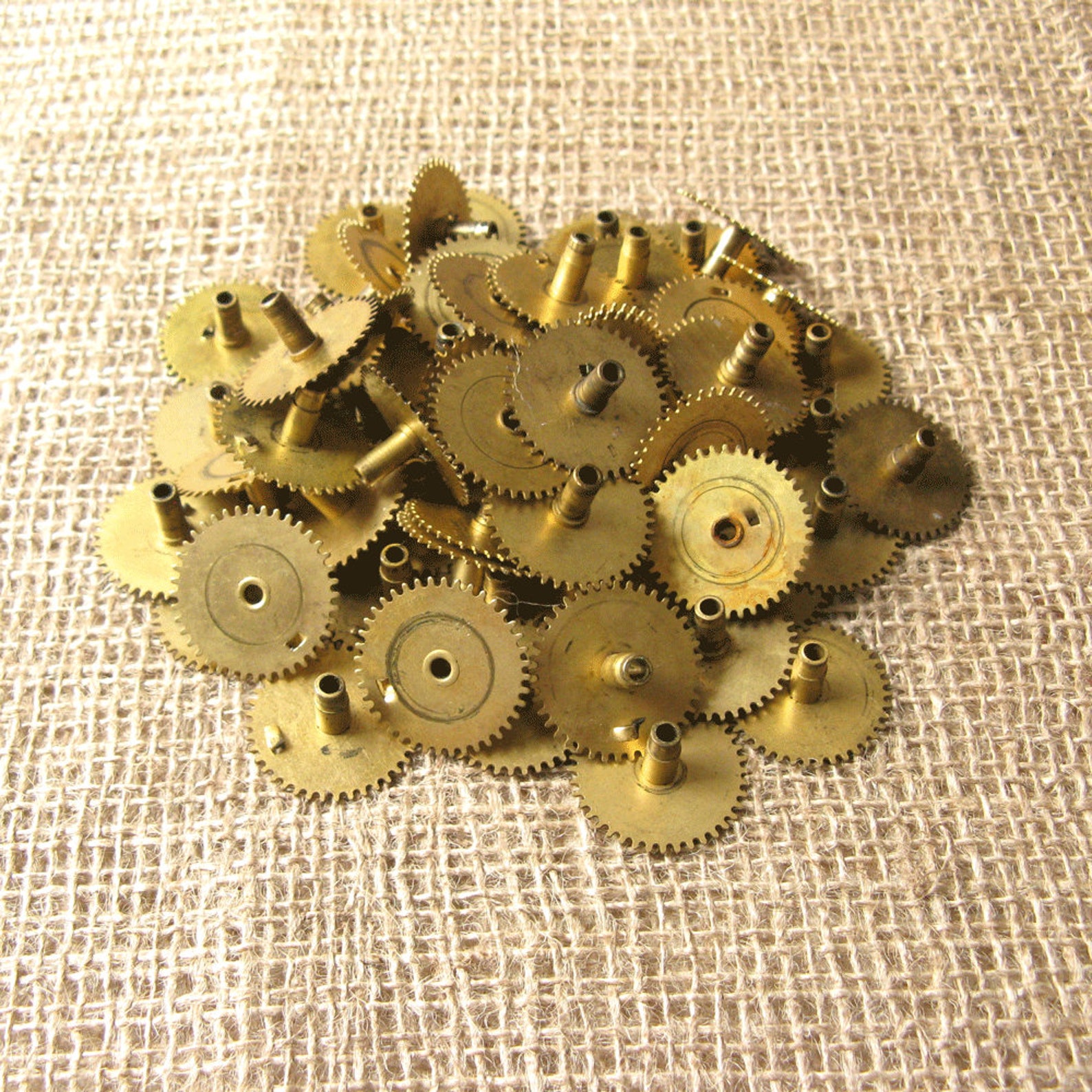 Vintage Clock Parts Retro Brass Cogs Metal Shop Supplies Etsy Australia