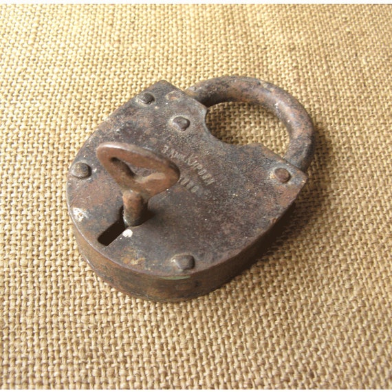 Antique Padlock, Wedding Lock, Love Lock and Key,