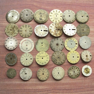 30 Vintage Watch Faces: Steampunk Metal Dials (19-32 mm)