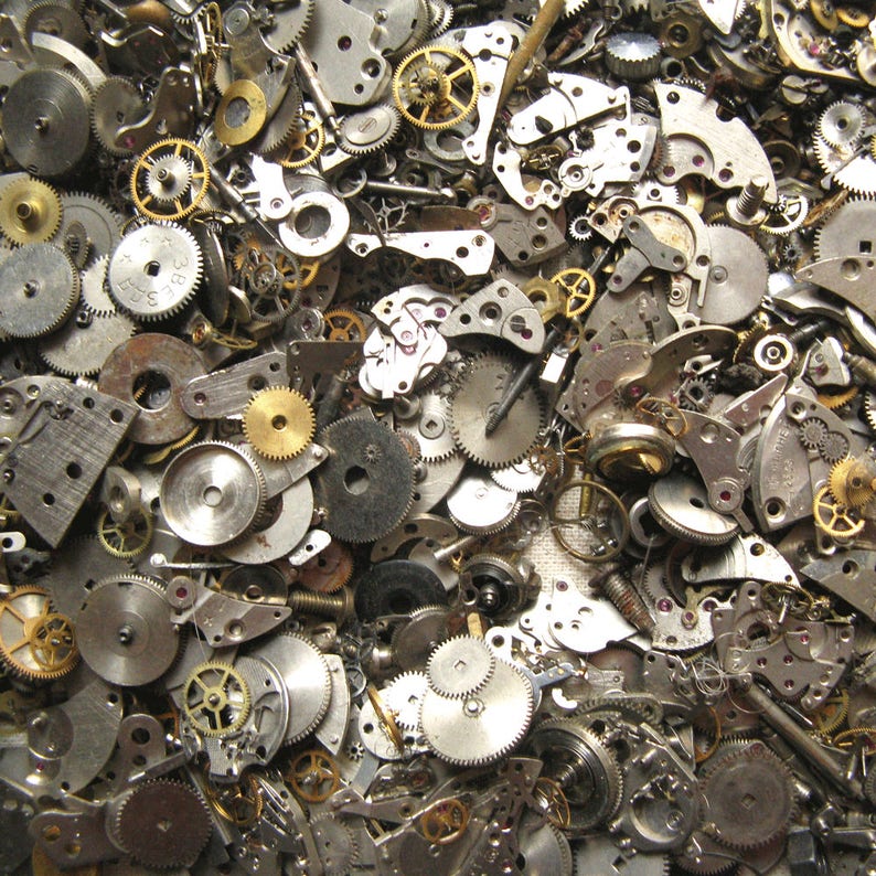 20 gr Wrist Watch Parts Jewelry Making Antique Metal Parts Etsy