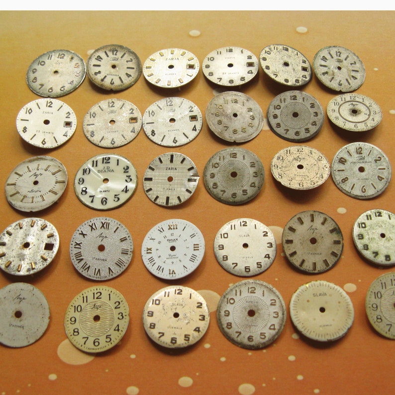 Vintage Watch Faces Antique Dials Parts Dials For Steampunk Etsy