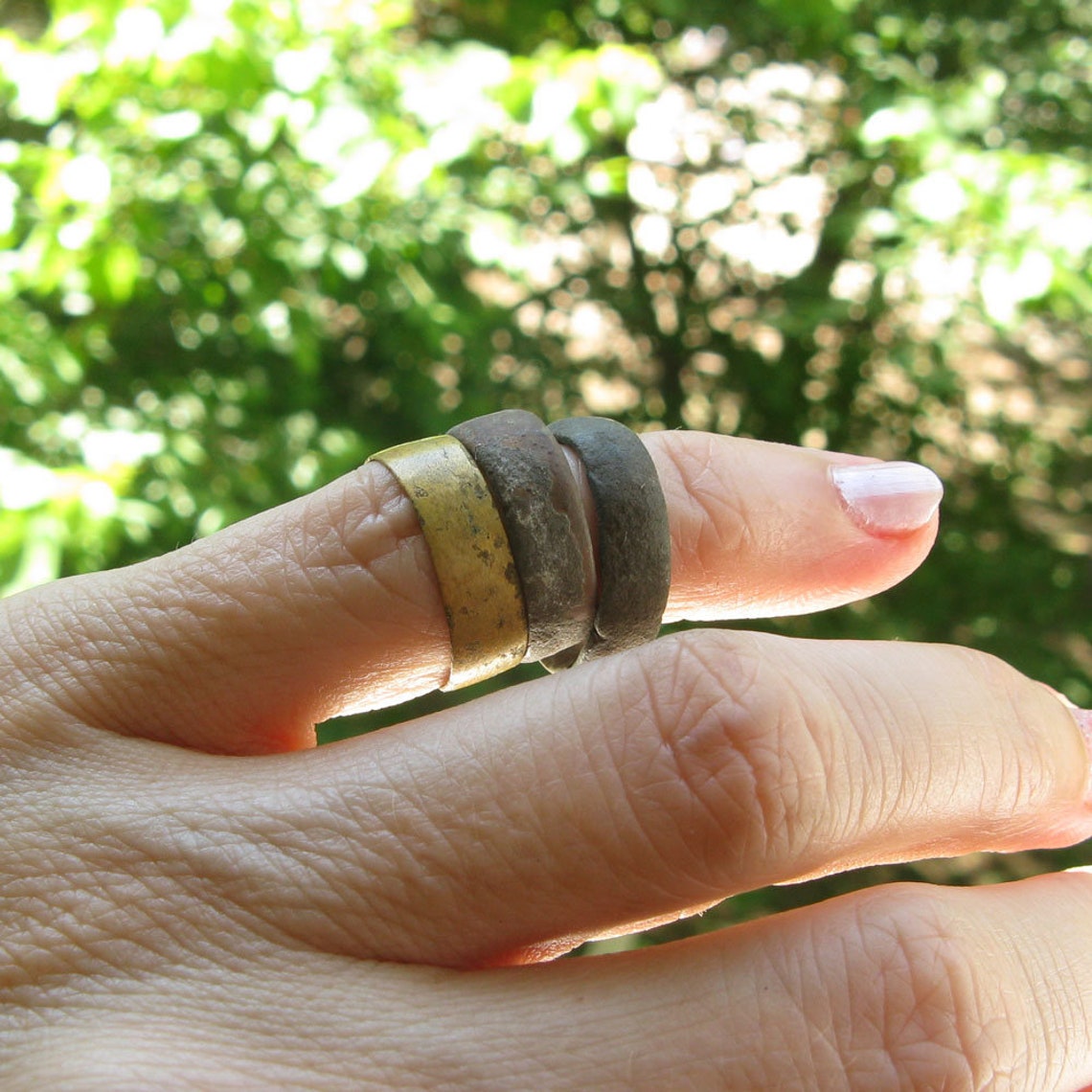 Antique Rings Ancient Bronze Rings Digging Finds Antique Etsy