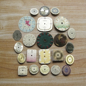 23 Vintage Watch Faces: Steampunk Clock Parts, Metal Dials
