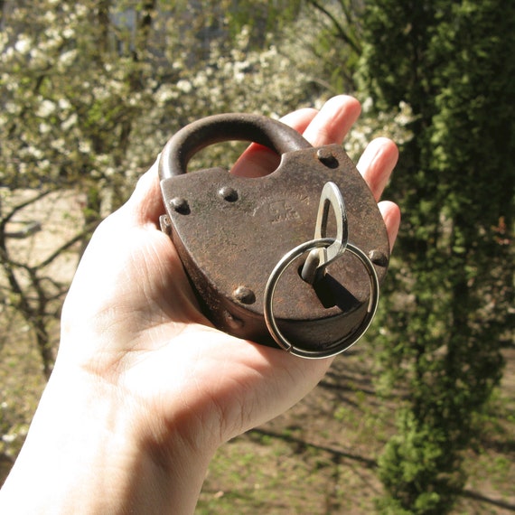 Antique Padlock, Wedding Lock, Love Lock and Key,
