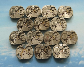 Movimenti per orologi d'epoca: forniture Steampunk da 13 x 16 mm, set da 14