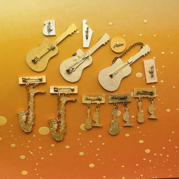 Vintage Musical Instruments Brooch, Music Jewelry, Mu… Gem