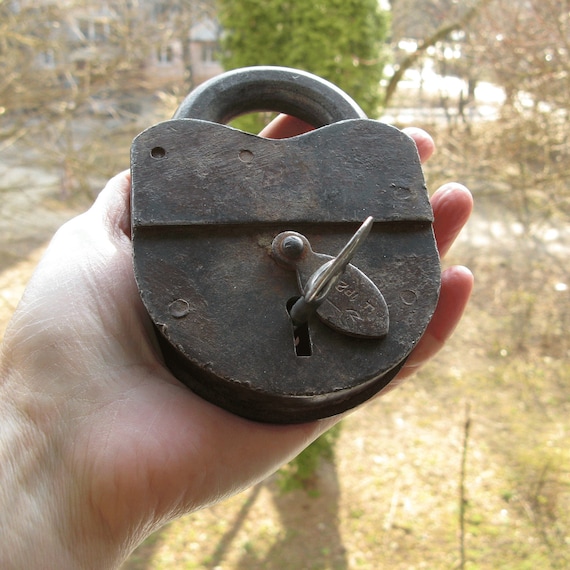 Antique Padlock, Wedding Lock, Love Lock and Key,