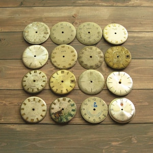 16 Vintage Watch Faces: Steampunk Dial Parts (27-31mm)
