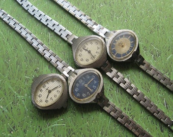 Vintage USSR Watch Lot: Steampunk Mixed Media Parts, Repair, Restoration