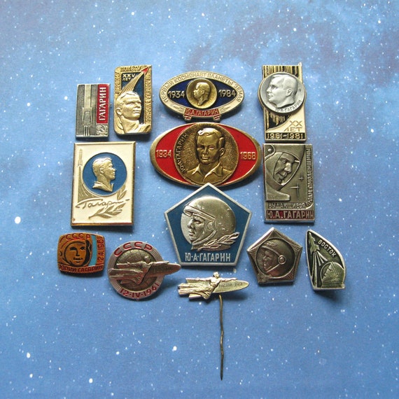 Gagarin Badge, Cosmonaut Pins, Space Badge, Spacem
