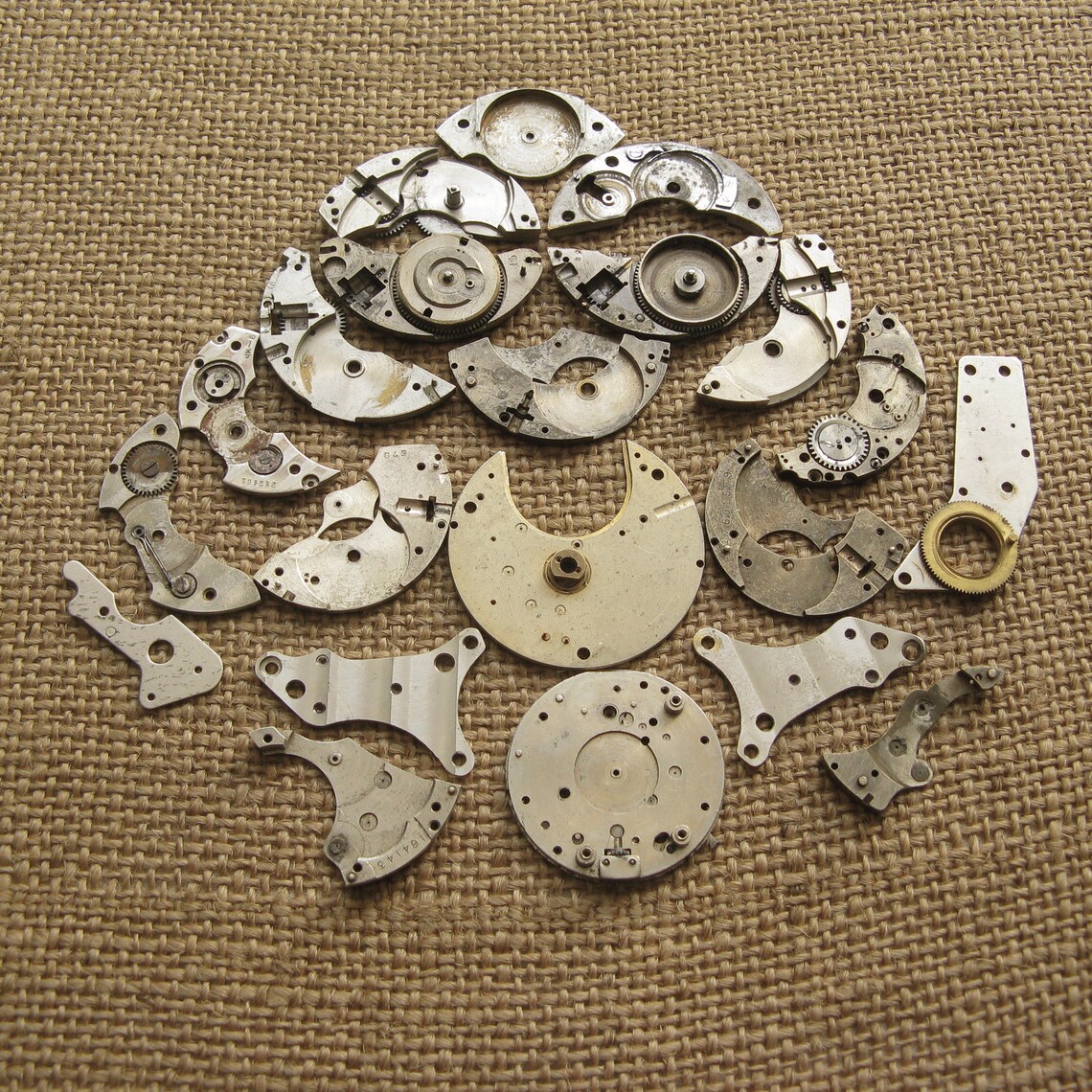 Vintage Watch Parts, Soviet Stop Watch Movements, 15 Pieces, foto 3 di 5