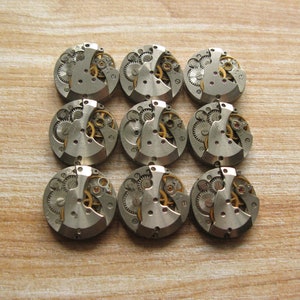 20 mm Watch Movements: Steampunk Supplies, Antique Watch Parts (Set of 9)