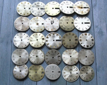 25 Vintage-Zifferblätter: Steampunk-Uhrenteile (25-31 mm)